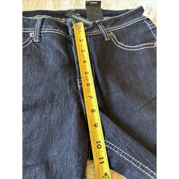 Roz & Ali Jeans Distressed Mid Rise Blue Womens Size 14 NWT - Picture 4 of 8